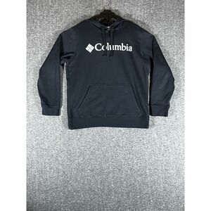 Columbia Mens Black Logo Pullover Hoodie Sweatshirt Size M